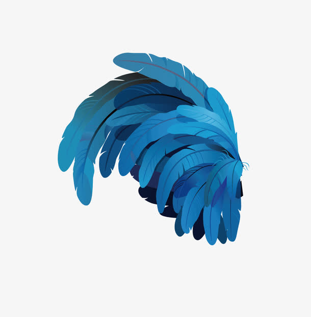 蓝色的鸡毛矢量素材