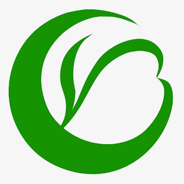 圆形绿色简约月亮园林logo