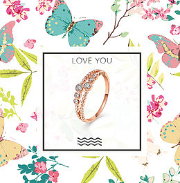 水彩珠宝花型海报免费下载