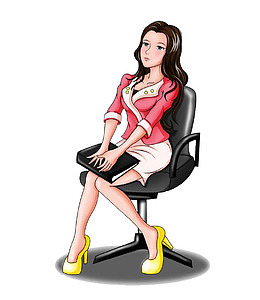 粉色制服女秘书