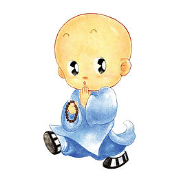 手绘可爱的小和尚