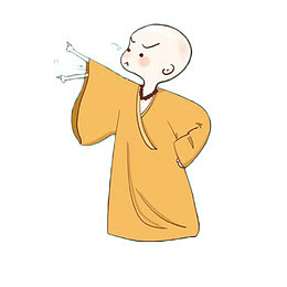 手绘叉腰指责的小和尚