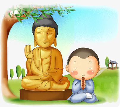 插图卡通小僧侣念经png幸运小和尚png僧侣矢量图png卡通僧人小图标png