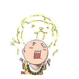 手绘咆哮的小和尚