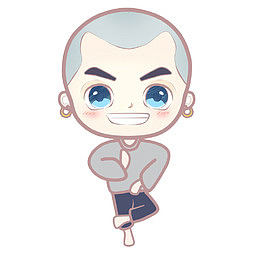 手绘练武的小和尚
