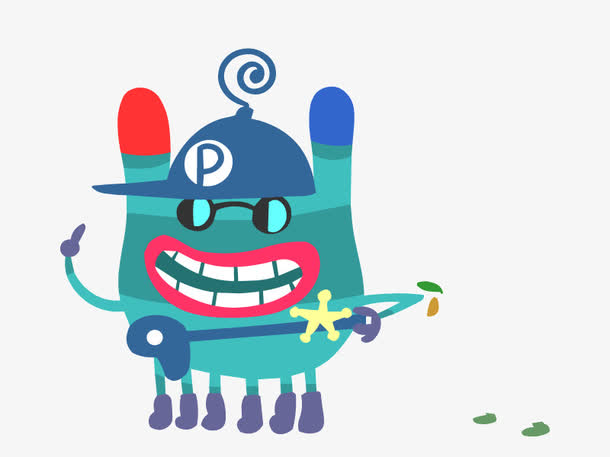 创意大嘴怪小人卡通矢量素材