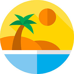 沙滩落日