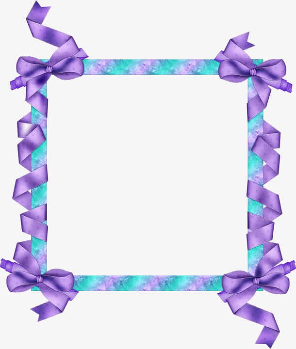 紫色丝带边框