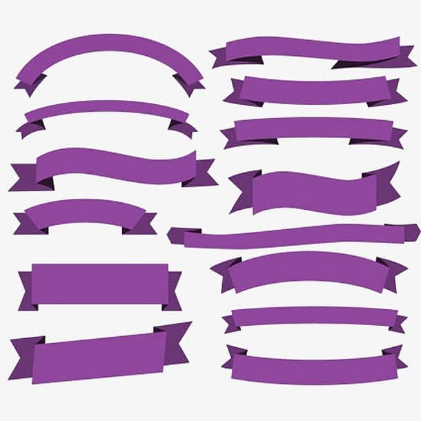 紫色丝带标签矢量素材