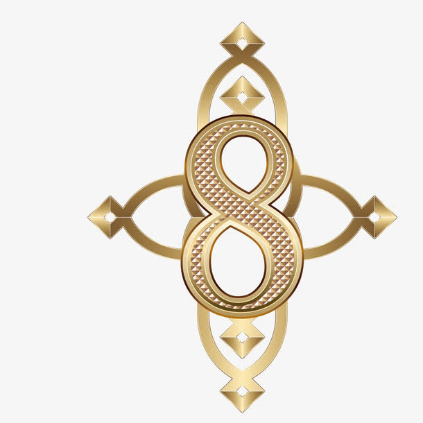 金色数字花纹
