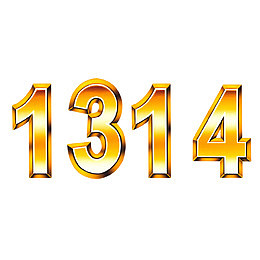金色数字1314
