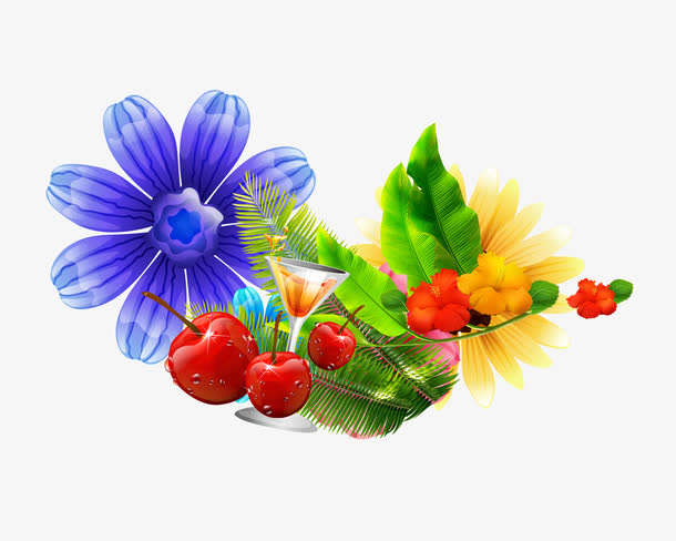 水果花朵装饰背景效果