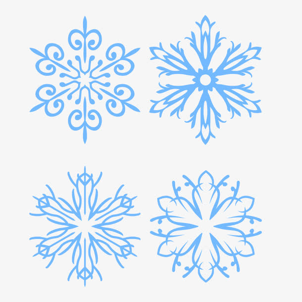 4枚对称雪花花纹