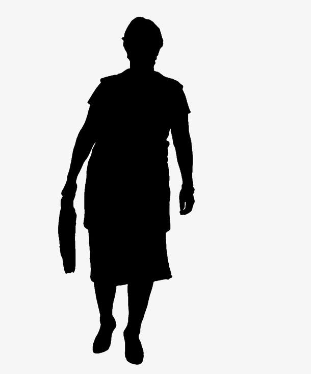 老太太正面剪影