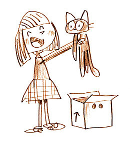 抱着猫的女孩