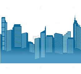 蓝色城市建筑