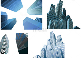 现代摩天大楼矢量素材图