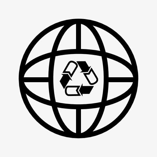 地球和循环标志图标