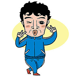 卡通撅嘴男人