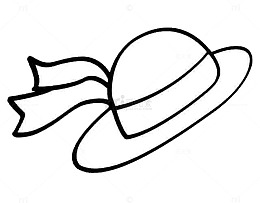 女士时尚帽子简笔画