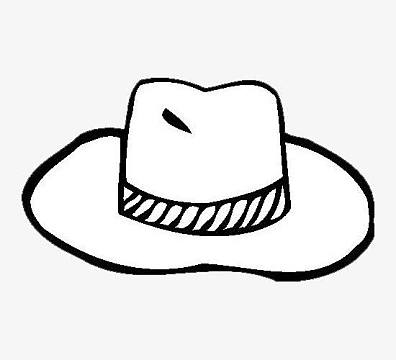 手绘女士帽子简笔画线稿