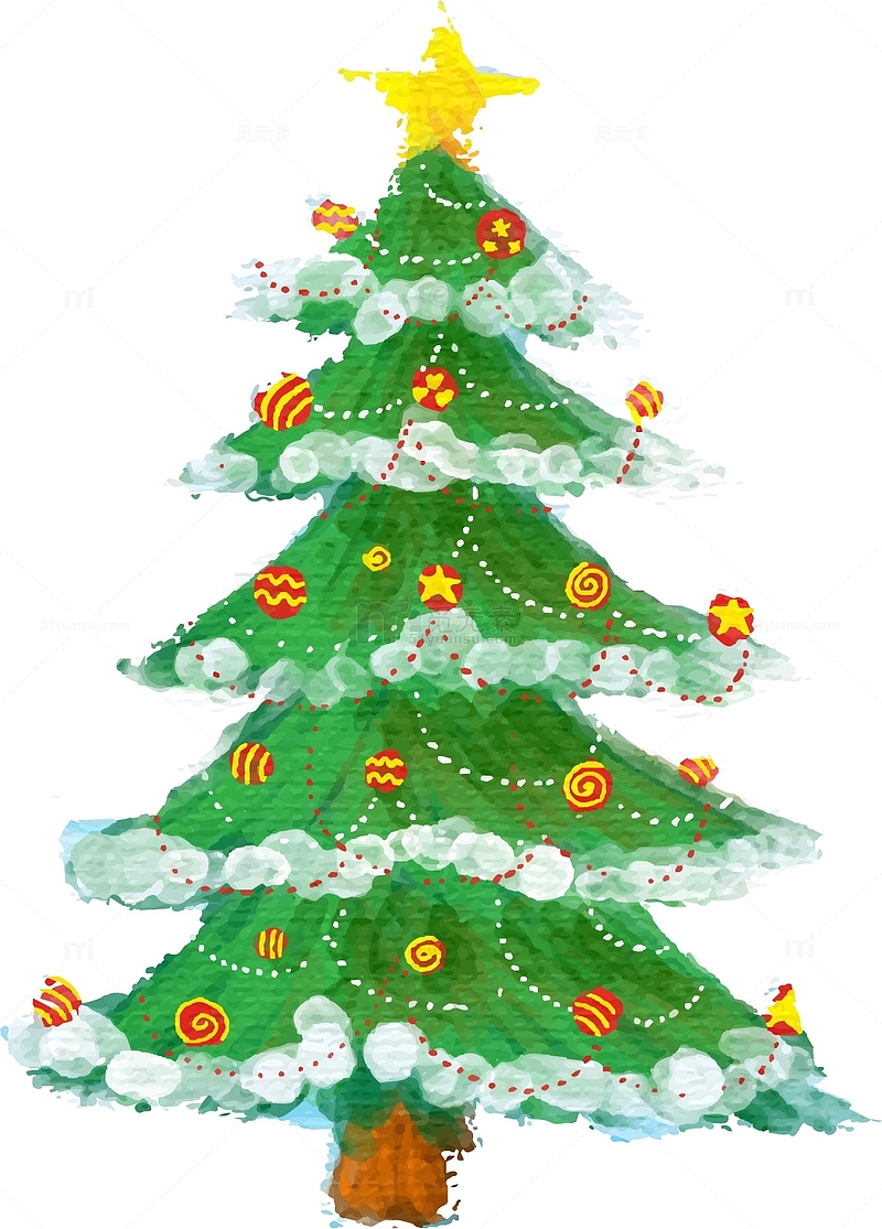 矢量手绘圣诞树