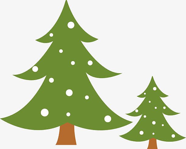 绿色圣诞树手绘矢量图片素材