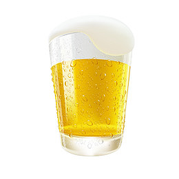 冒白色泡泡的啤酒杯