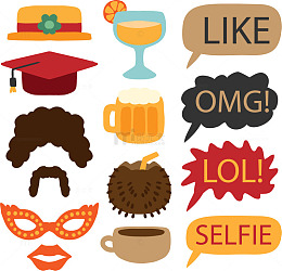 对话框饮料杯贴纸