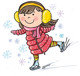 小女孩滑雪矢量