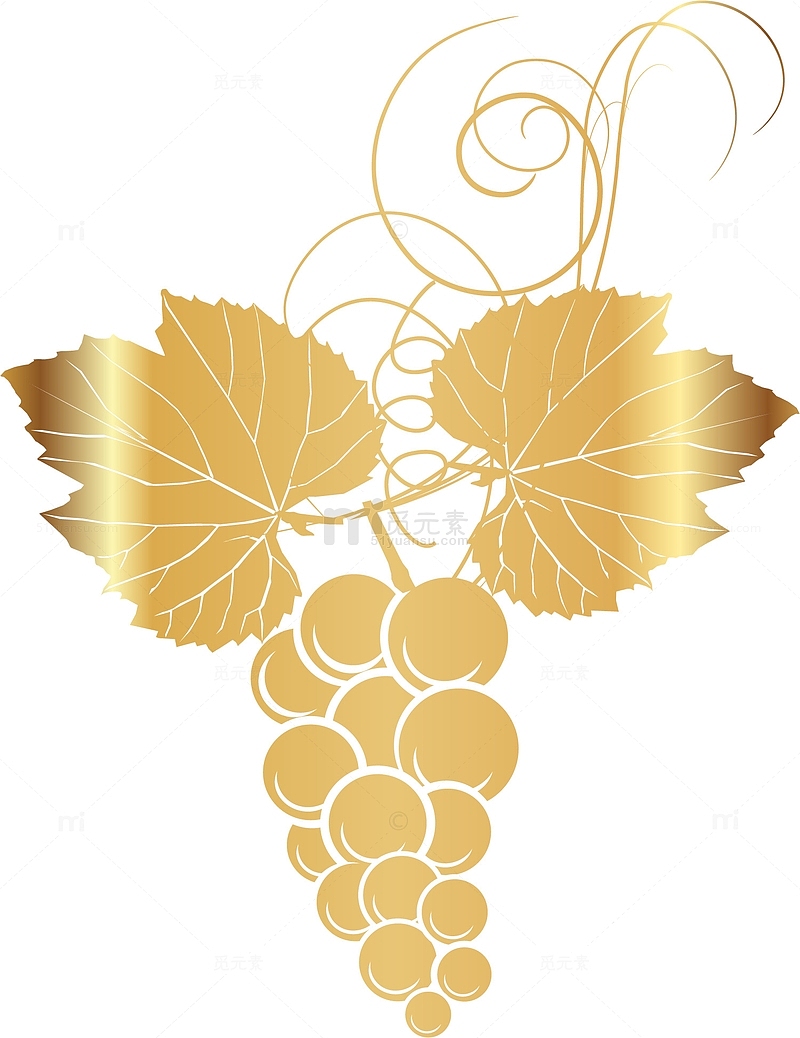 金色葡萄装饰图案