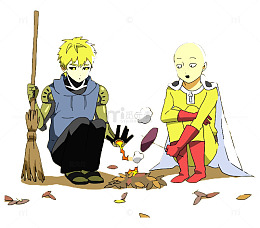 一拳超人和杰诺斯扫地烤火