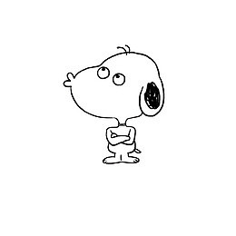 可爱的手绘撅嘴史努比