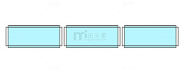 清新蓝色矩形优惠券促销边框