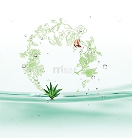 绿色清新化妆品海报背景