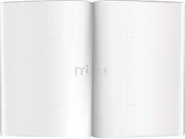 矢量手绘空白打开的书本