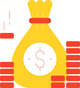 金色钱袋子矢量图