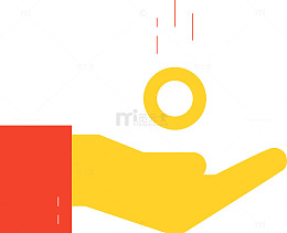 手接金币矢量图