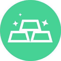 绿色金条矢量图标