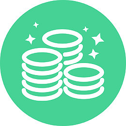 绿色金币矢量图