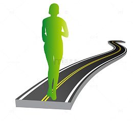 矢量卡通图案运动项目长跑