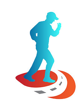 矢量卡通图案蓝色运动人物