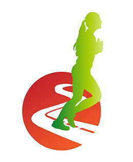 矢量卡通图案长跑女孩