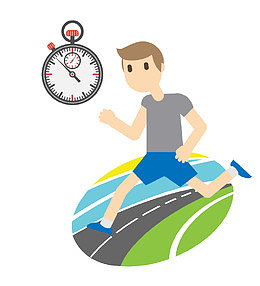 矢量卡通图案长跑男孩