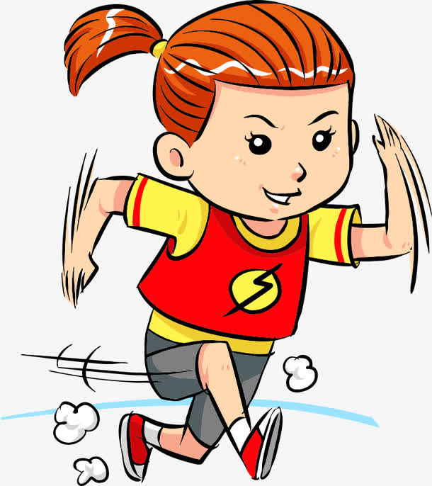卡通女生跑步图片唯美图片
