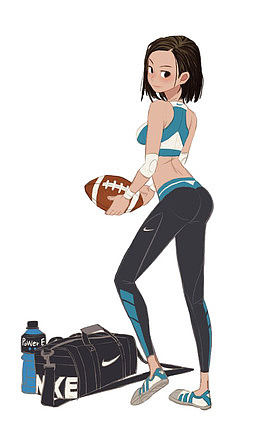 运动女生插画