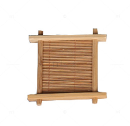 产品实物棕色竹排杯托