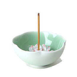 手工陶瓷器莲花线香托