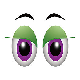 矢量卡通惊人眼神眼光