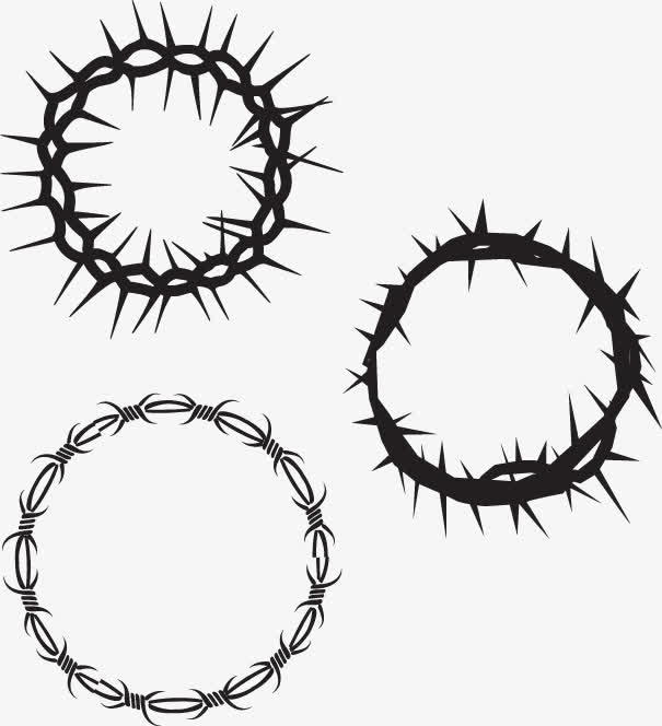 矢量带刺圆形线框